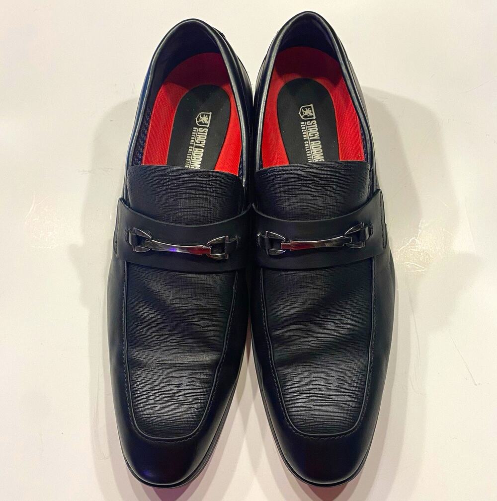 Stacy Adams Kaylor Moc Toe Bit Slip On Loafers Black Leather Men’s Sz 15M 25572